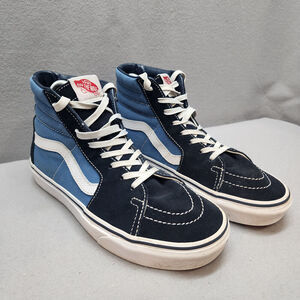 VANS Filmore HI SK8-Hi Shoes Sneakers Suede Canvas Navy Blue-White M - 7 W - 8.5
